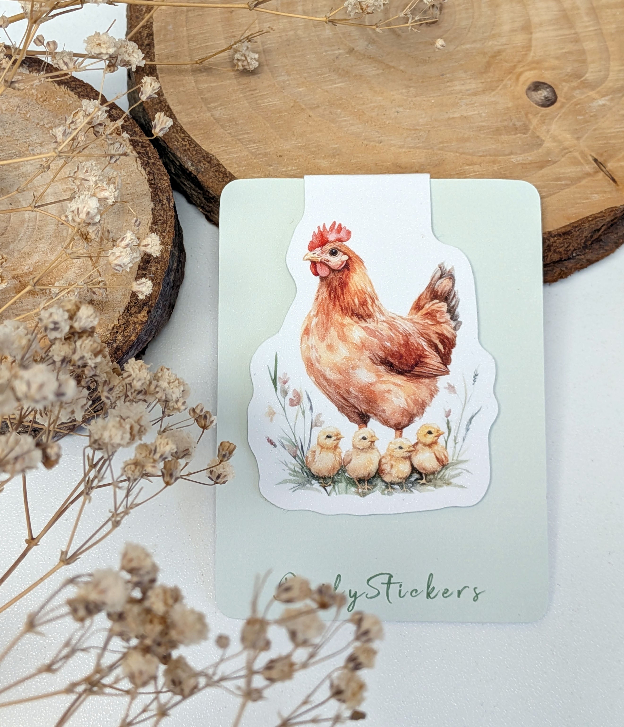Chicken Magnetic Bookmark. Cute Page Marker. Reading Accessories