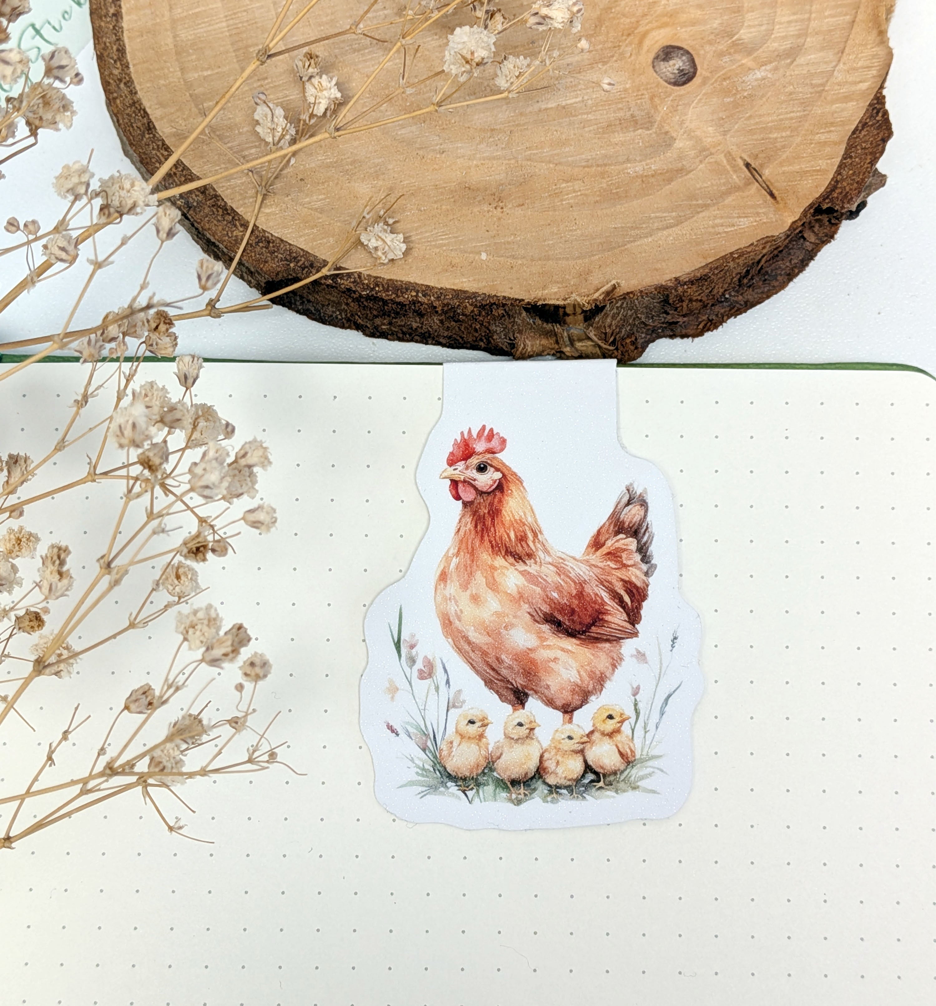 Chicken Magnetic Bookmark. Cute Page Marker. Reading Accessories