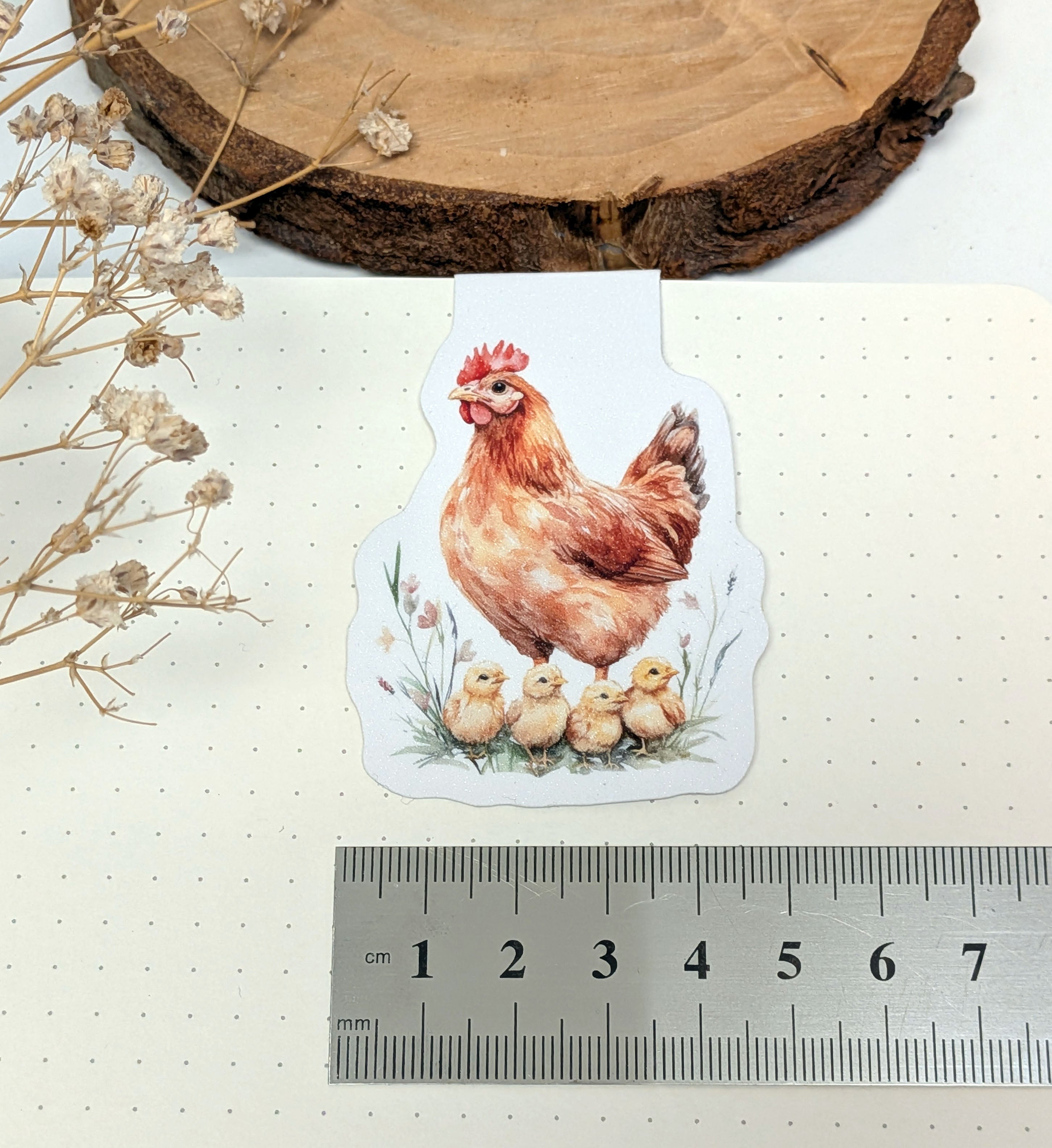 Chicken Magnetic Bookmark. Cute Page Marker. Reading Accessories