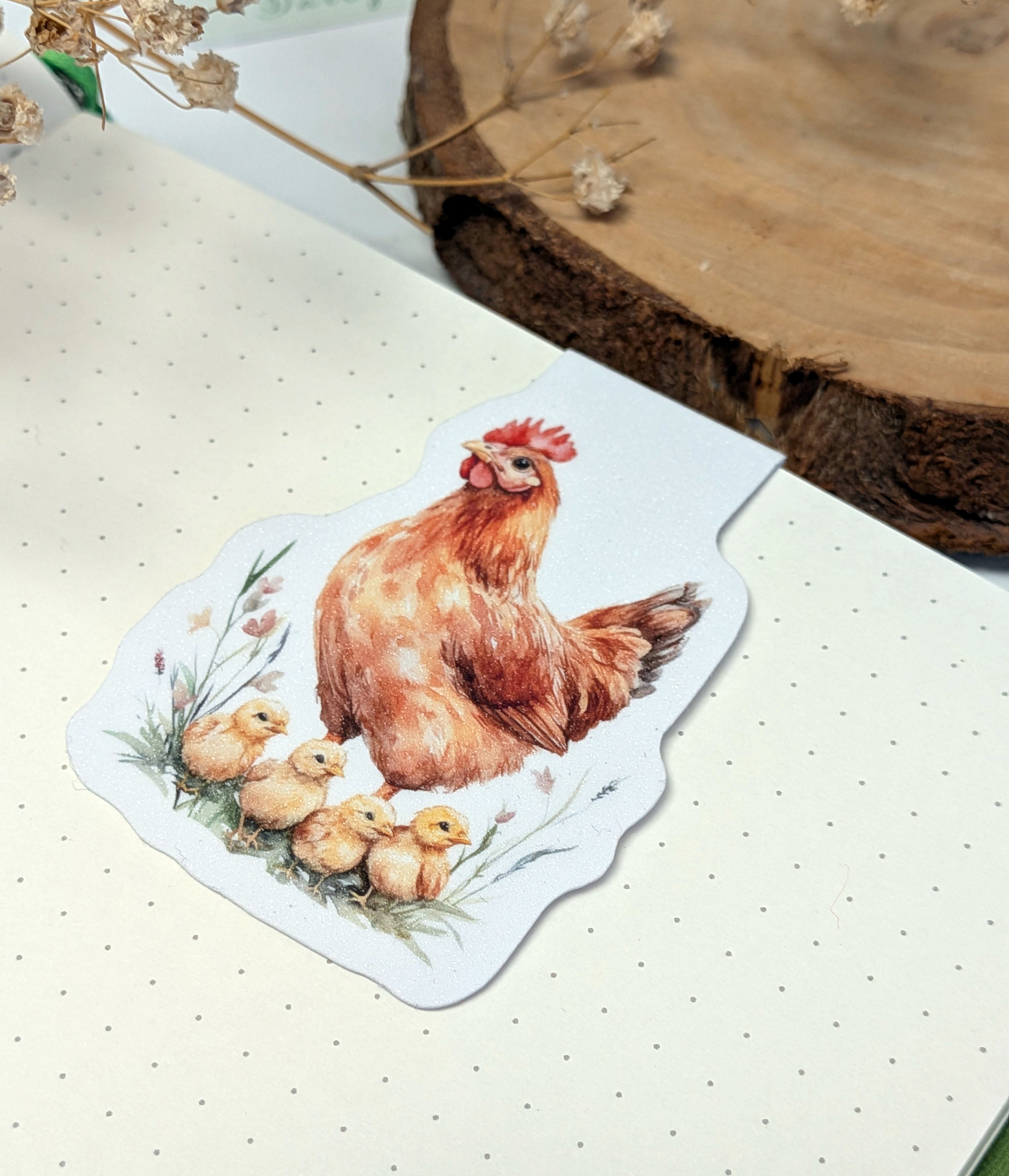 Chicken Magnetic Bookmark. Cute Page Marker. Reading Accessories