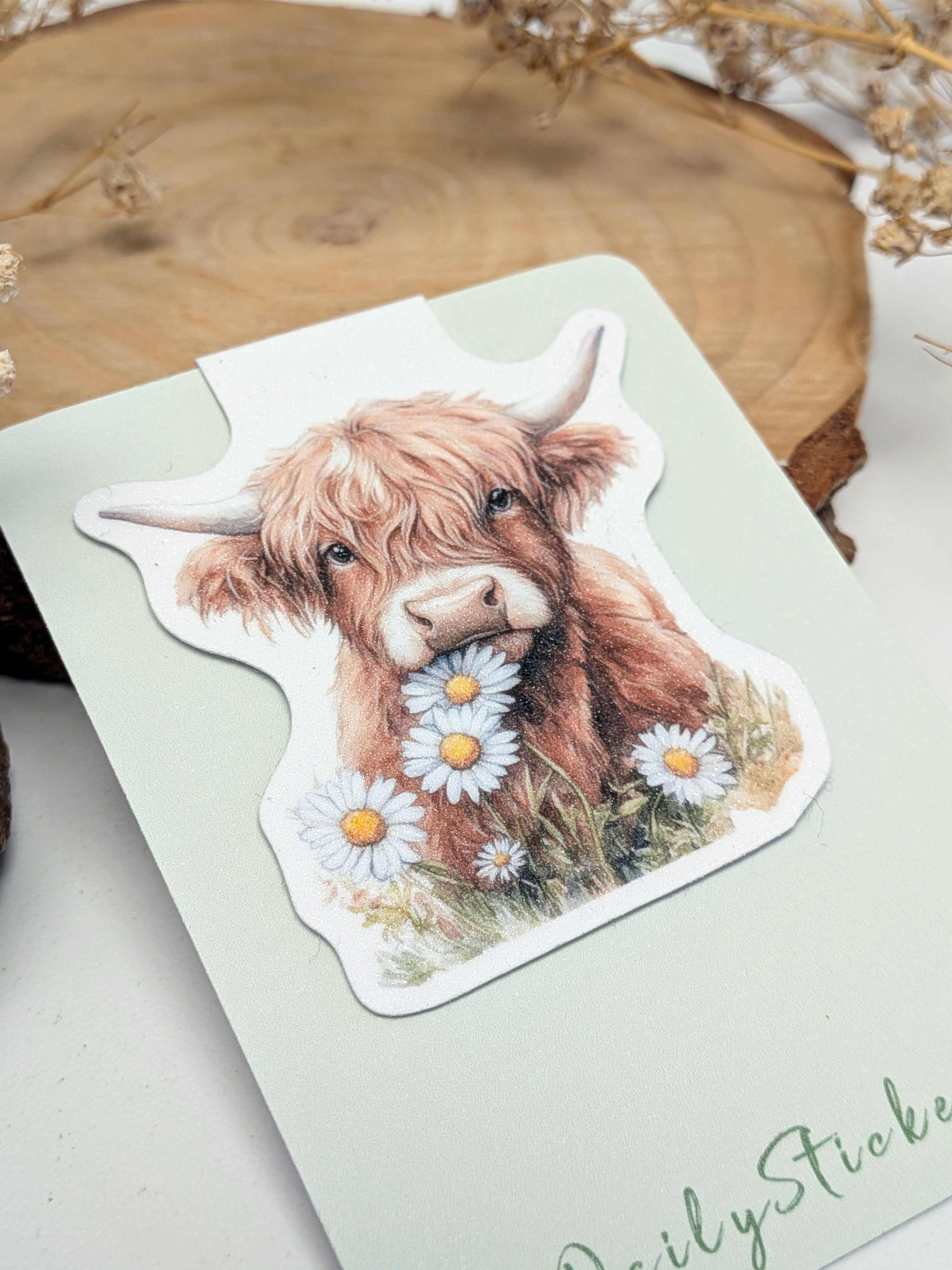 Highland Cow Magnetic Bookmark. Cute Page Marker. Reading Accessories