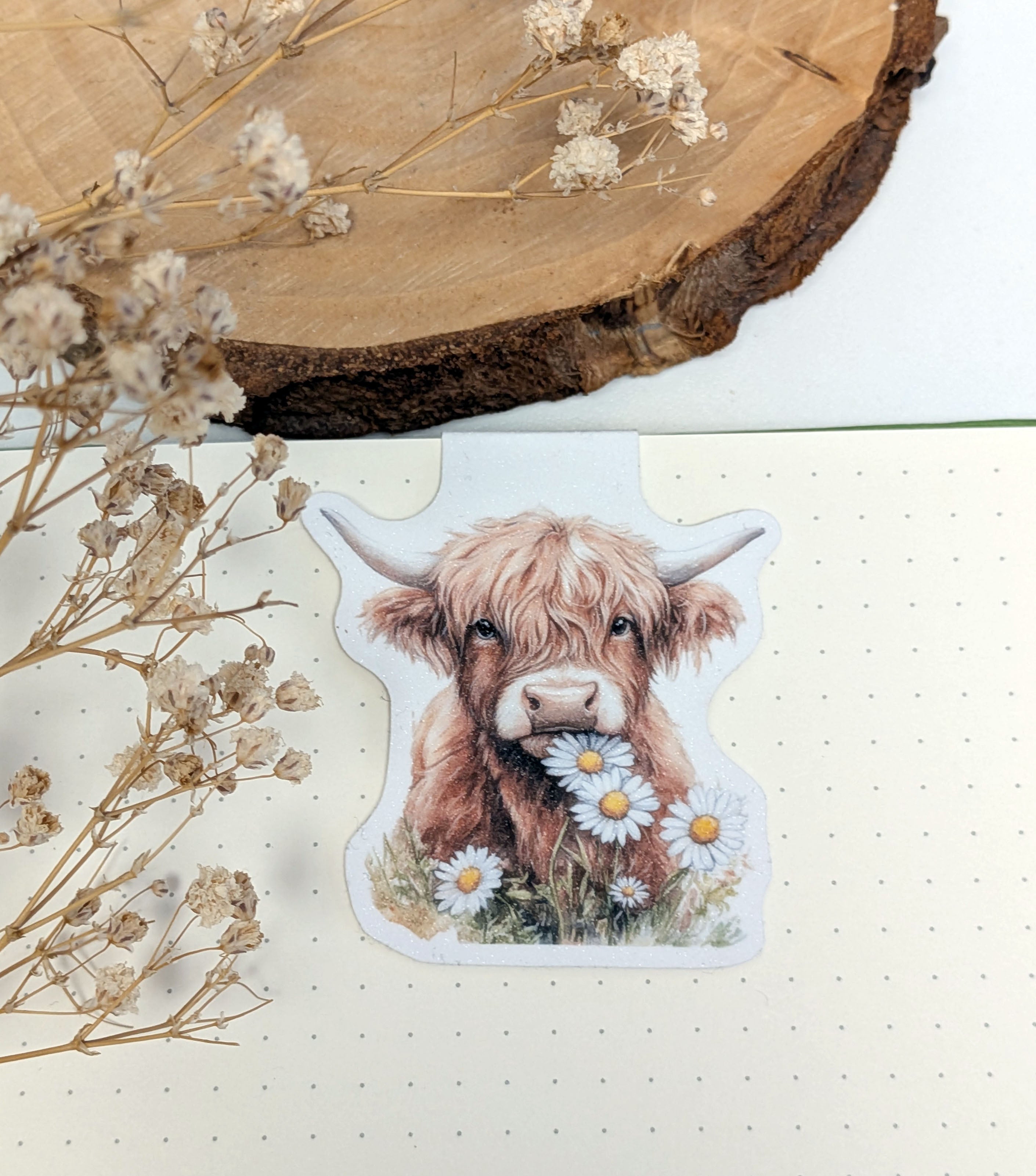 Highland Cow Magnetic Bookmark. Cute Page Marker. Reading Accessories