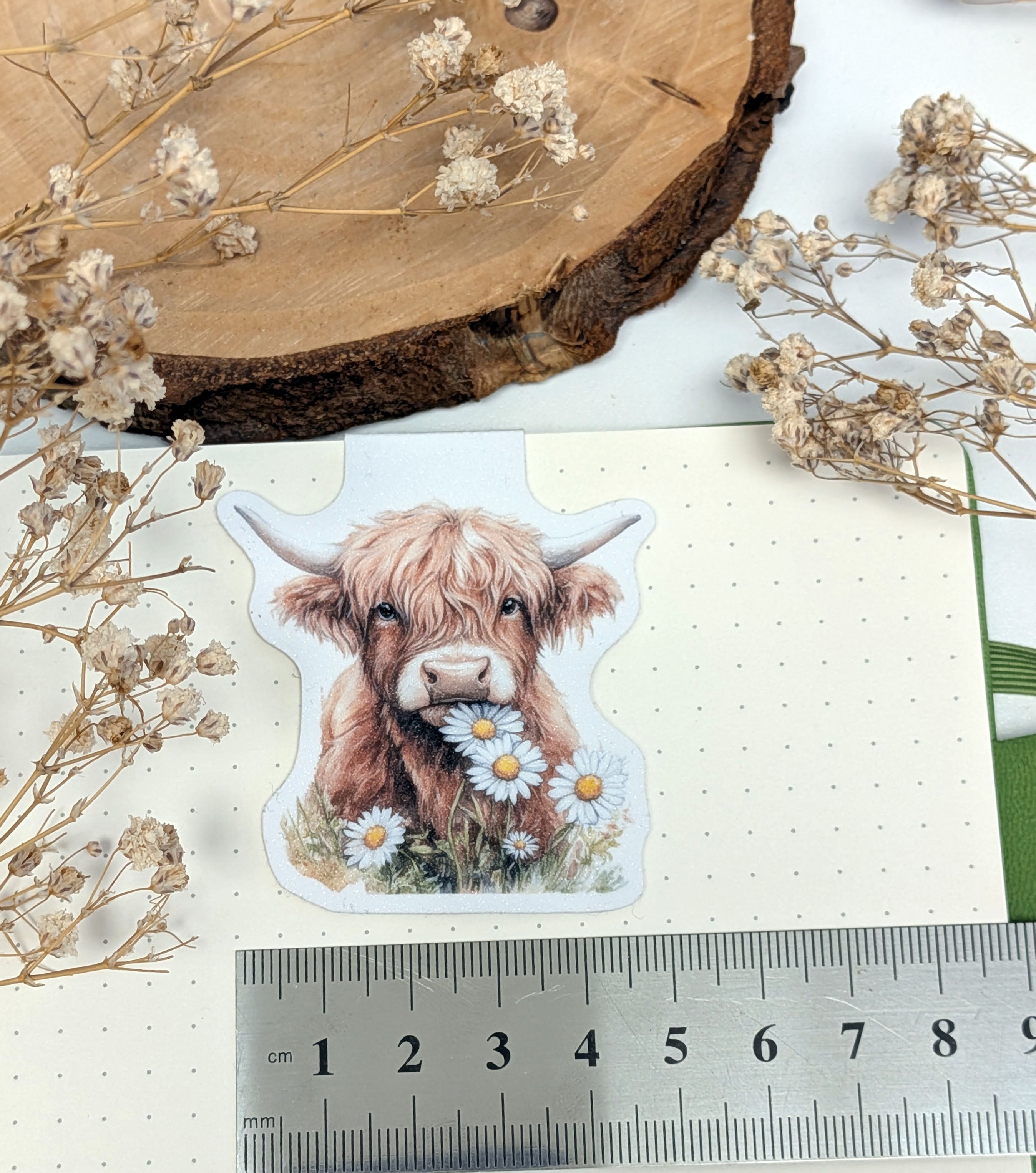 Highland Cow Magnetic Bookmark. Cute Page Marker. Reading Accessories