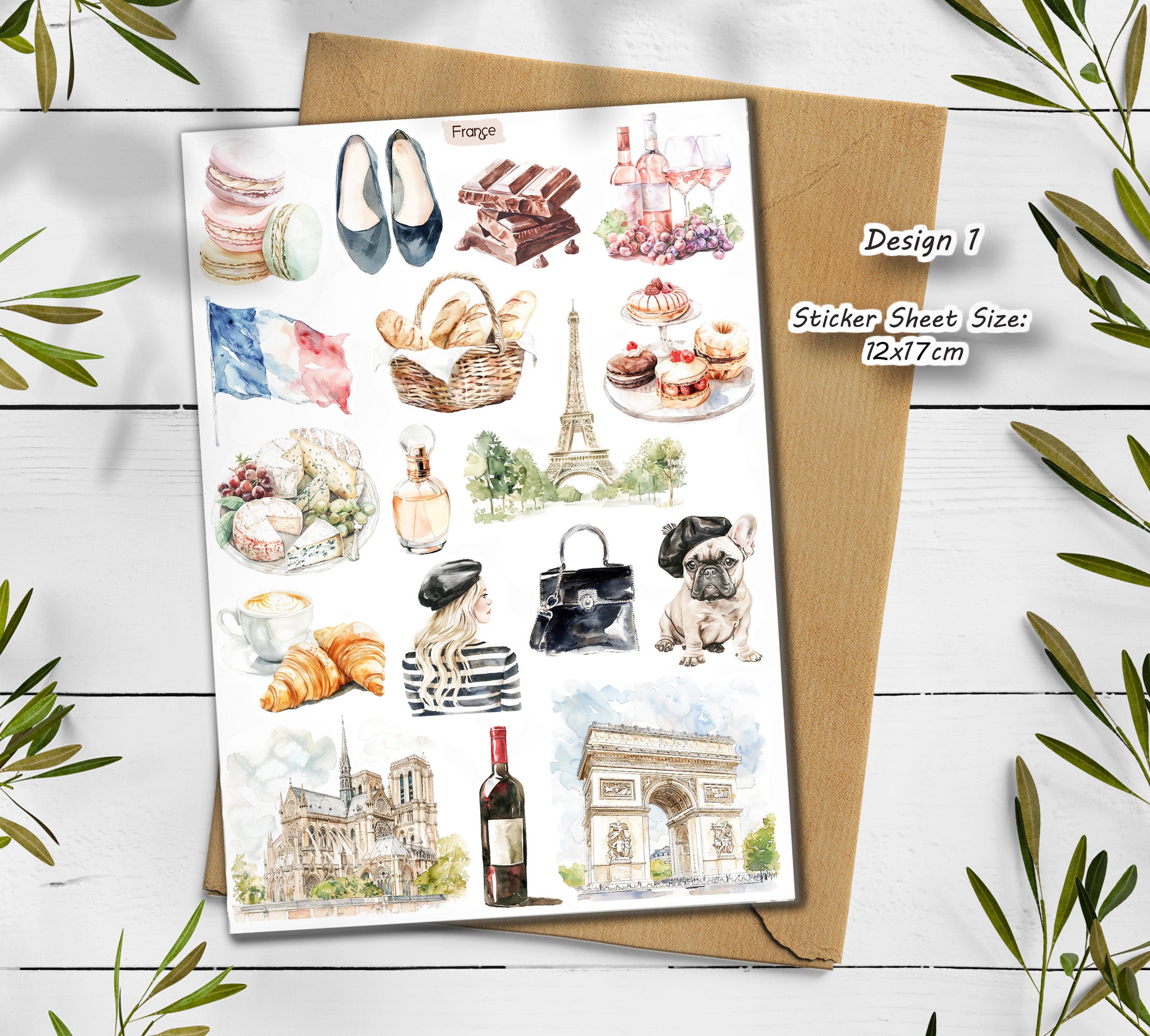 France Travel Sticker Sheet| Paris, Provence, Mediterranean