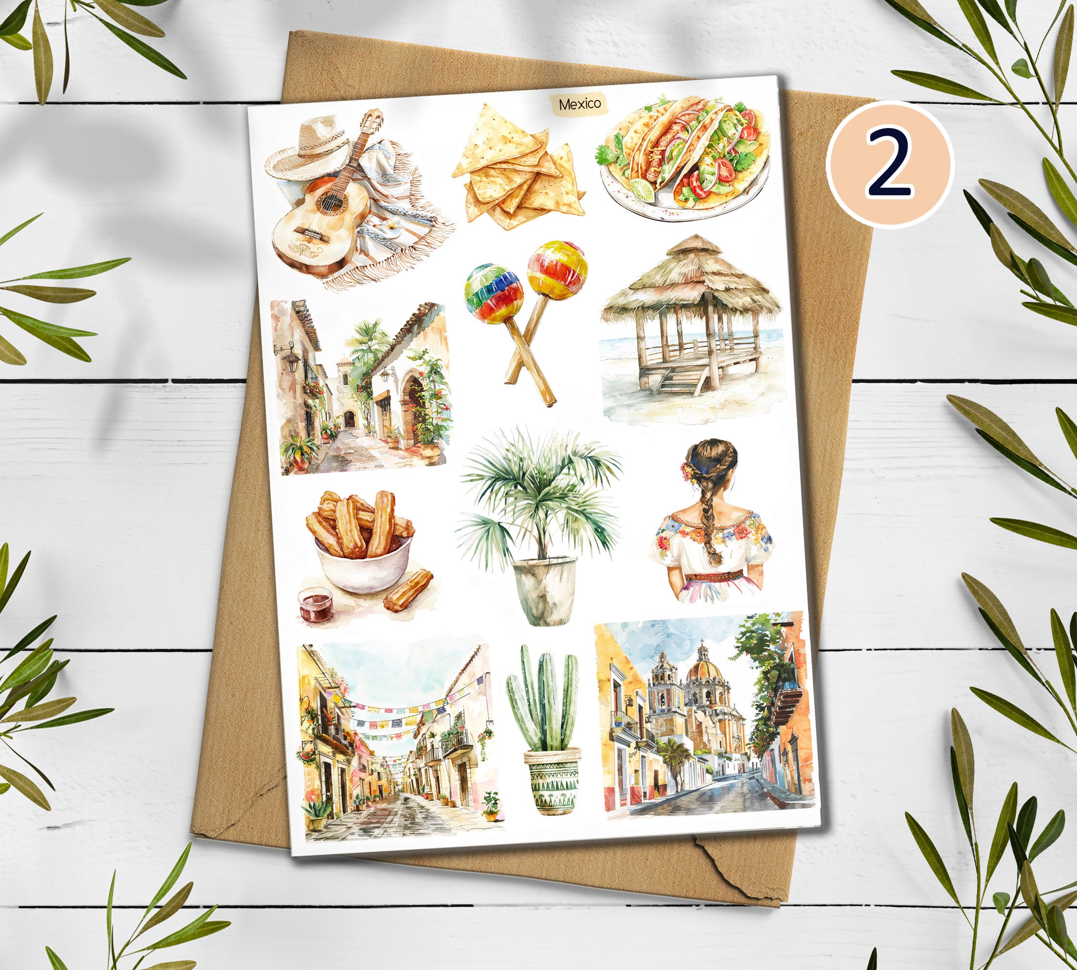 Mexico Travel Sticker Sheet| Scrapbook Planner Stickers