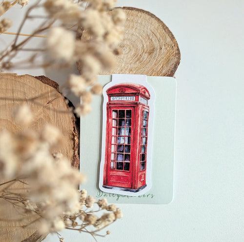 British Phone Box Magnetic Bookmark. London Gift Page Marker. Reading Souvenir Magnet