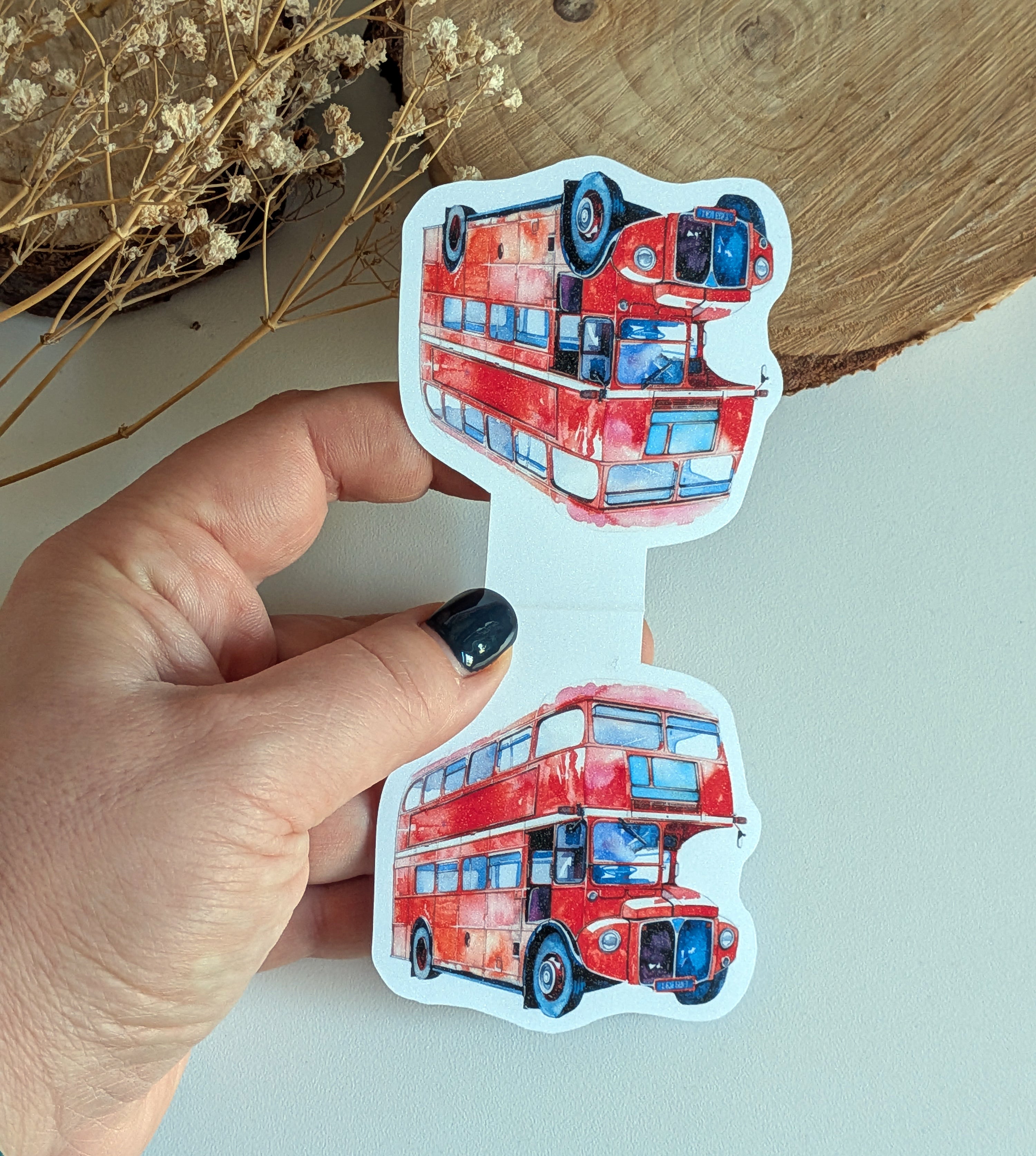 Red bus Magnetic Bookmark. London Gift Page Marker. Reading Souvenir Magnet