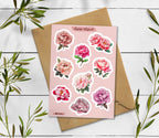 Peony Flower Stickers