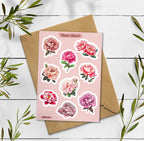Peony Flower Stickers