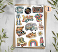 Retro 70s Disco Style Stickers