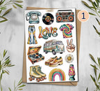 Retro 70s Disco Style Stickers