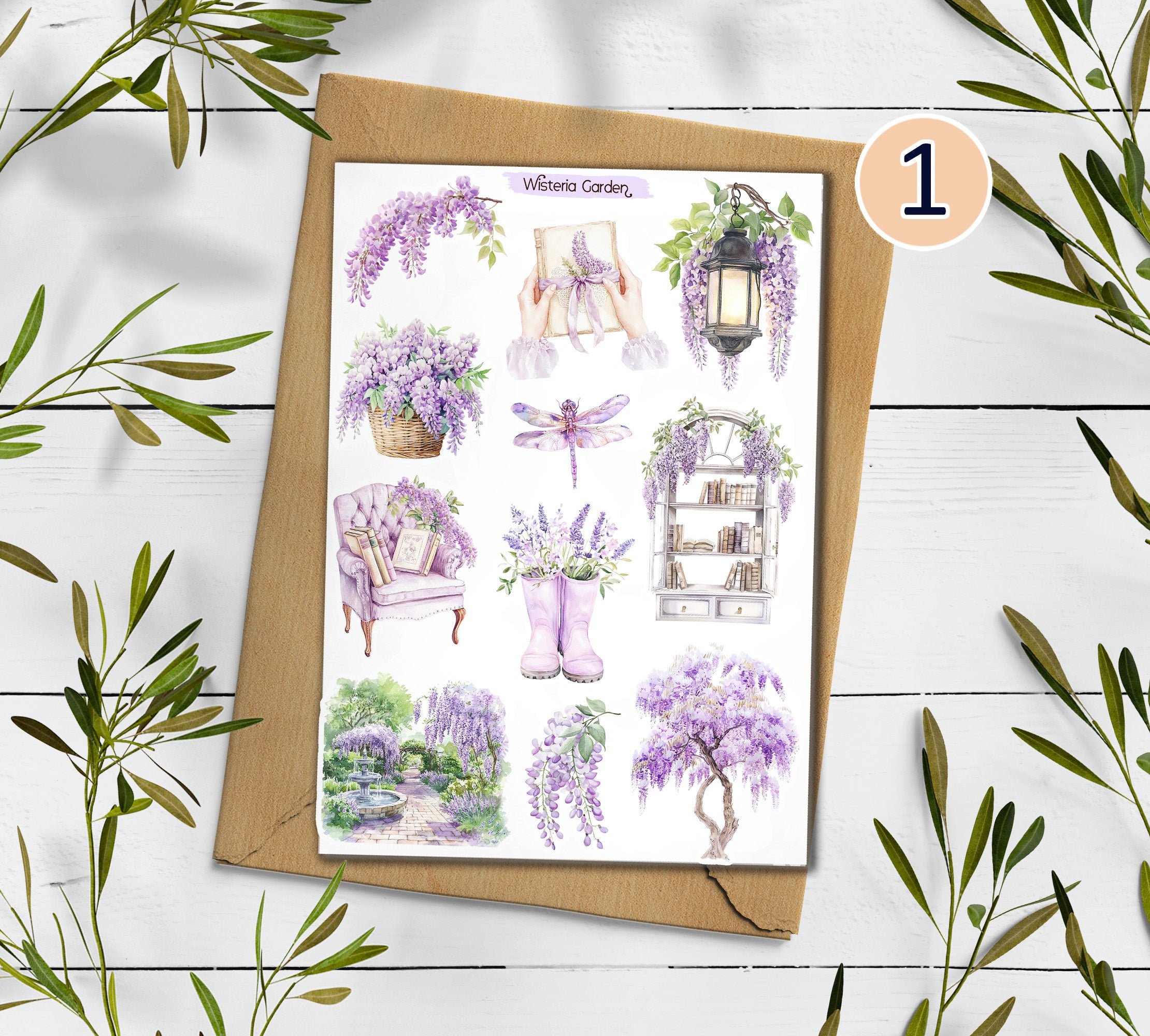 Wisteria Garden Stickers 00030