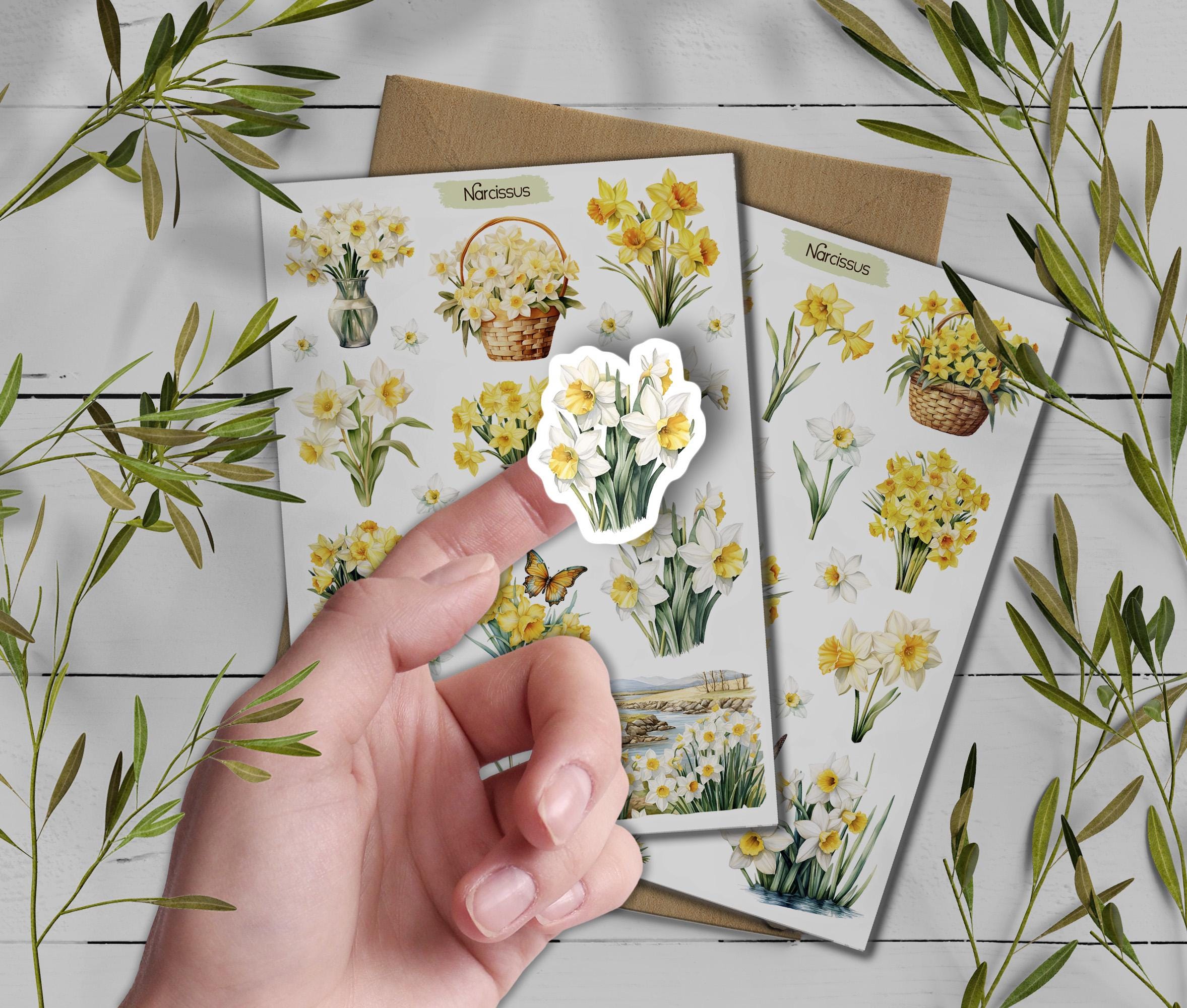 Daffodils Stickers: Yellow Flower Planner Stickers