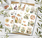 Italy Travel Stickers: Mediterranean Holiday, Planner, Scrapbook