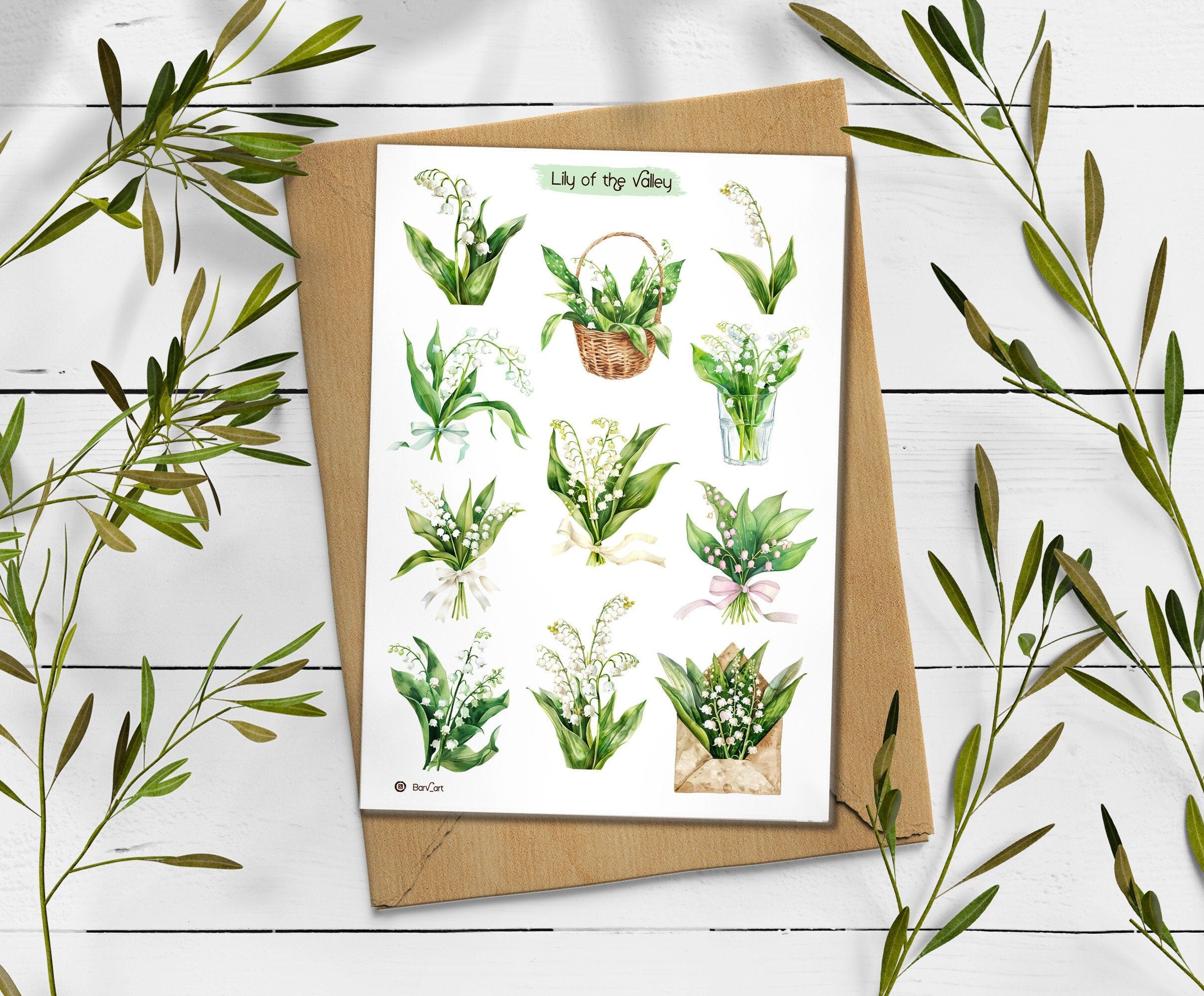 Lily of the Valley Sticker Sheet