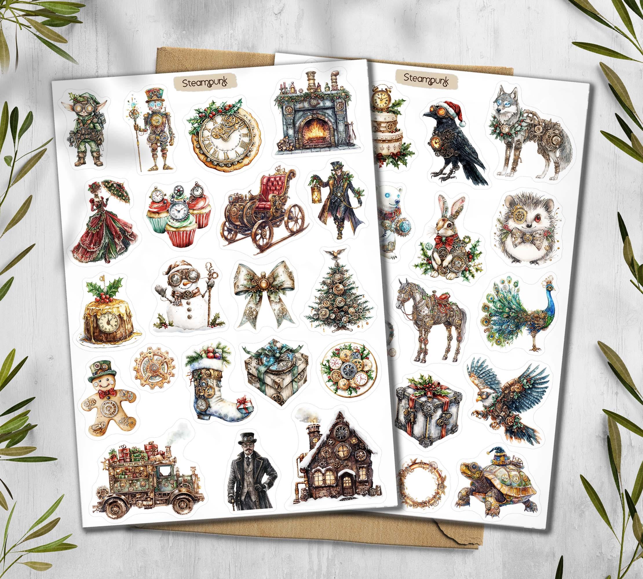 Steampunk Christmas Stickers