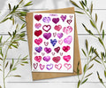 Watercolor Hearts Sticker Sheet: Planner, Journal, Scrapbook