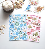 Pink Pumpkin Stickers. Fall Pumpkin stickers. Harvest stickers. Planner, Journal, Scrapbooking stickers