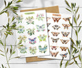 Luna Moth Sticker Sheet: Rainbow Insect Decals for Journaling