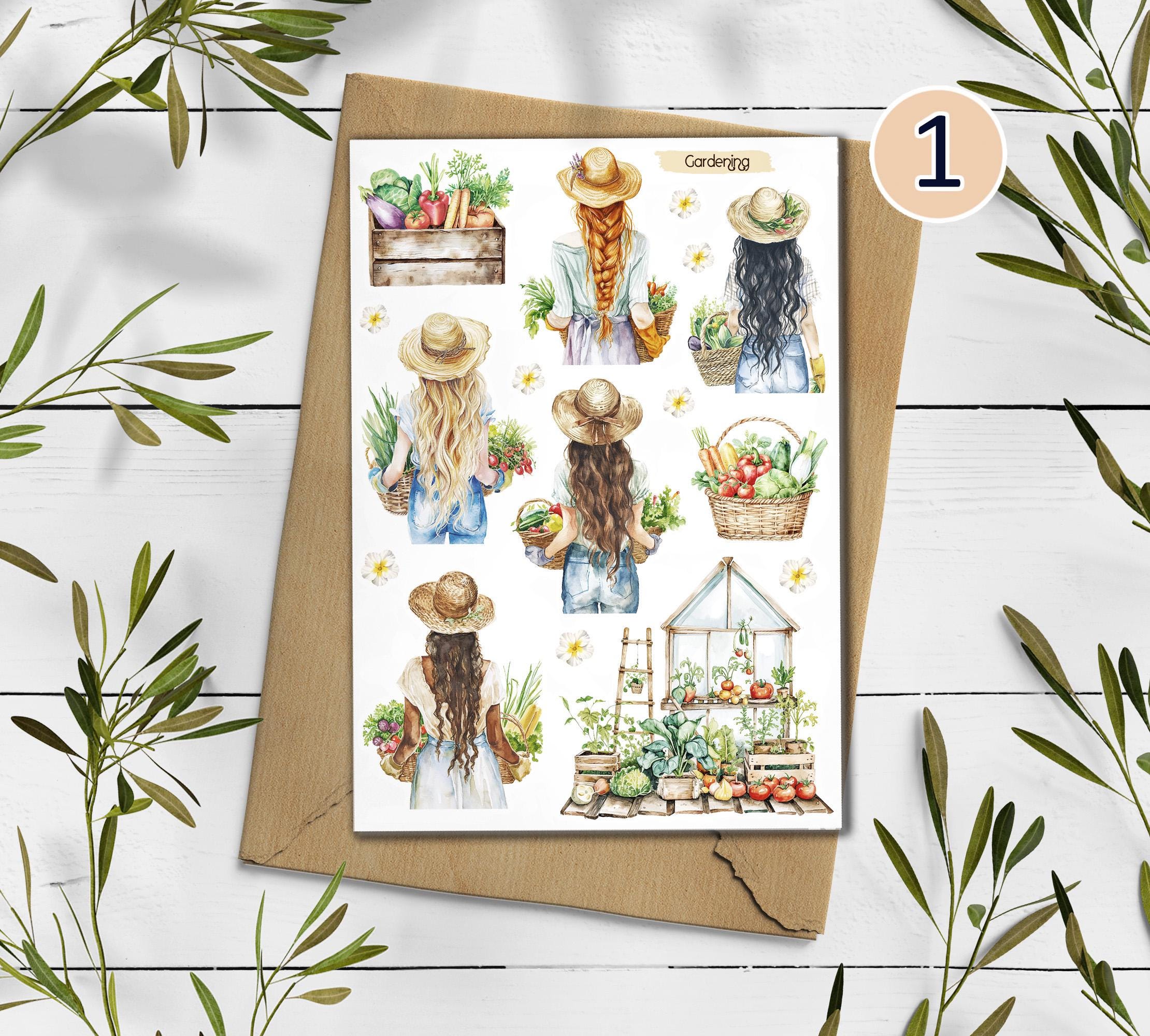 Gardening Stickers: Farmhouse Fruit & Vegetable Planner Stickers