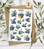 Blueberry Stickers. Summer Berry Planner Stickers. Blueberry treats stickers. Journaling, Scrapbooking Stickers