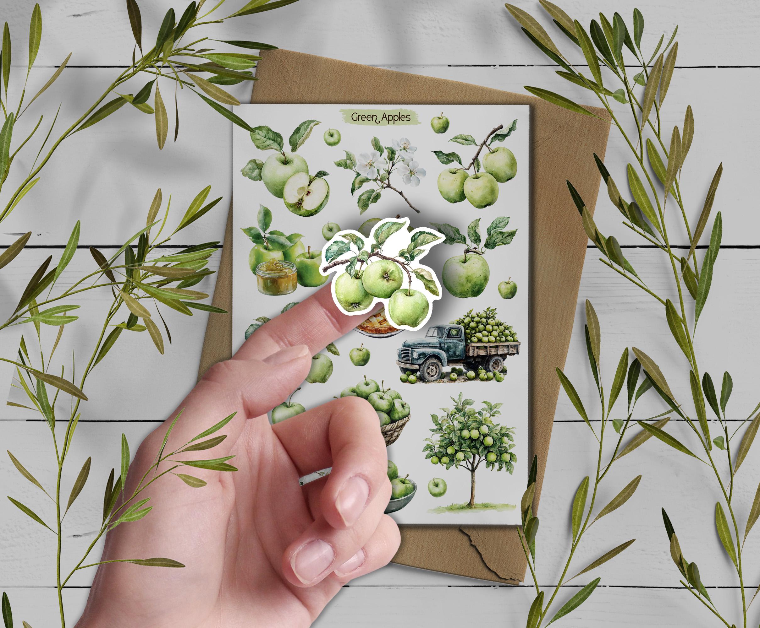 Apple Stickers: Cottagecore Planner, Scrapbook Decoration
