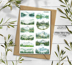 Watercolor Mountain Stickers