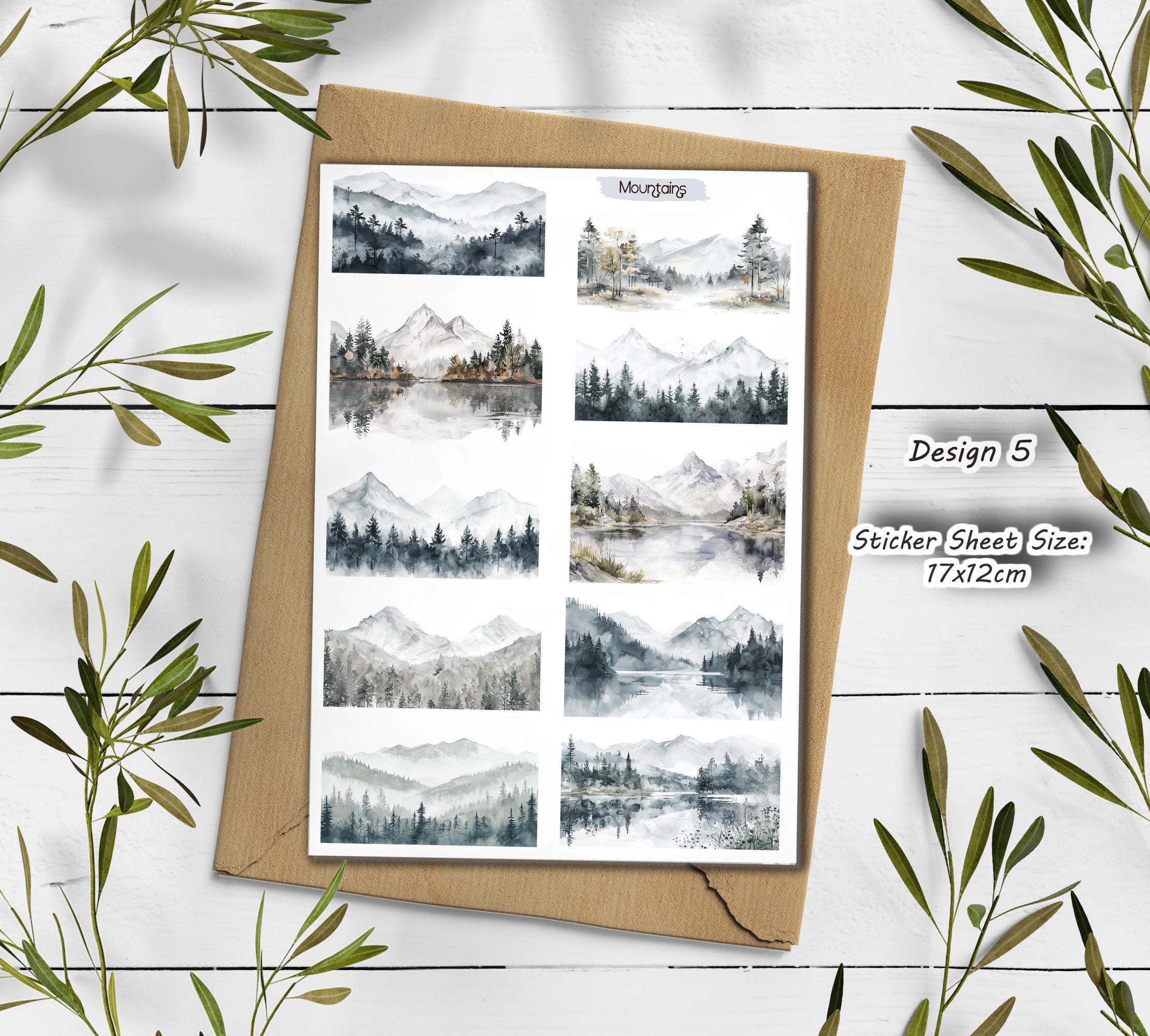 Watercolor Mountain Stickers
