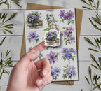 Clematis Stickers. Clematis Flowers Sticker. Wildflowers Sticker Pack. June Summer Stickers. Clematis Flowers. Bullet Journal, Scrapbooking
