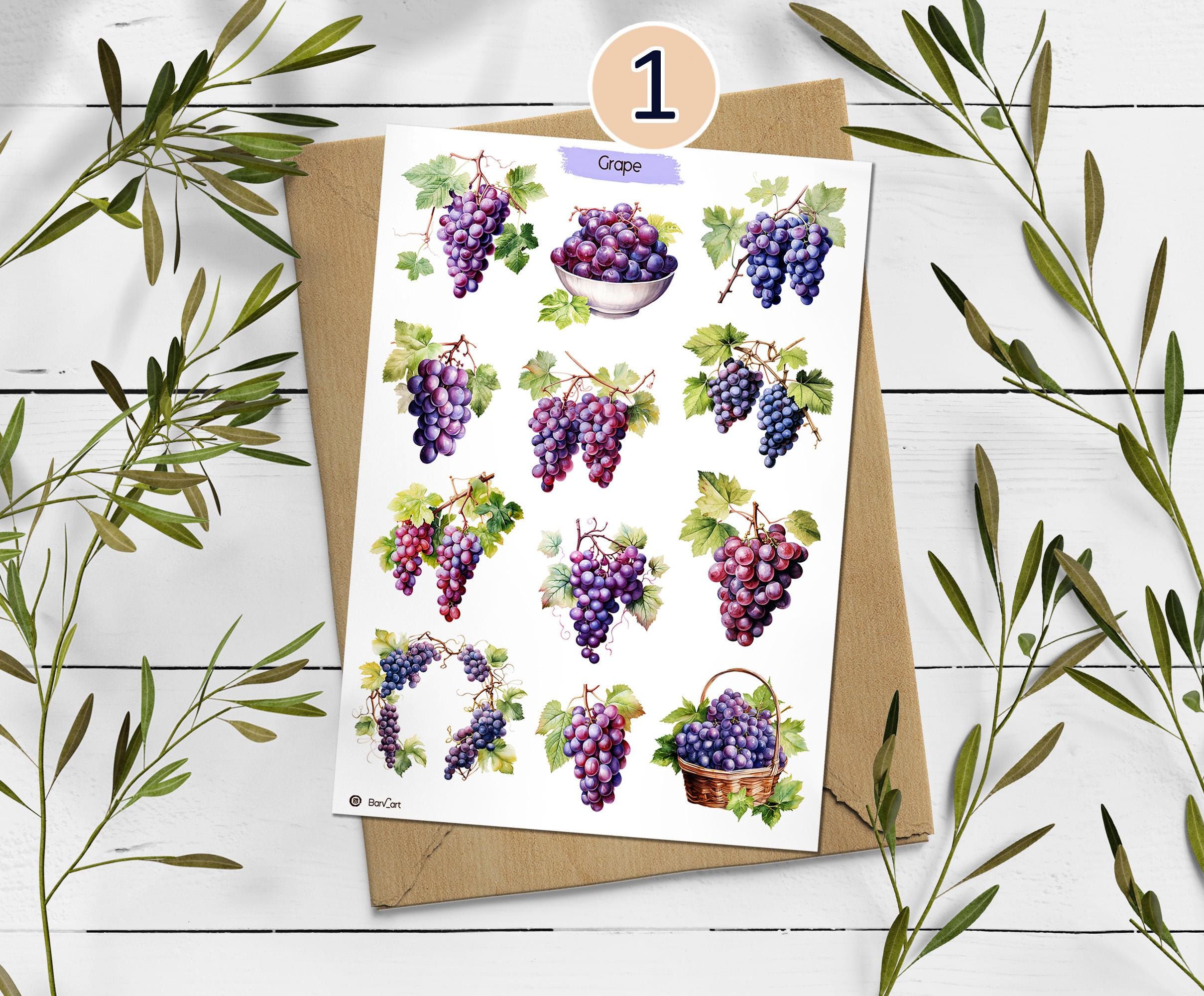Grape Sticker Sheet: Foraged Summer Planner Stickers