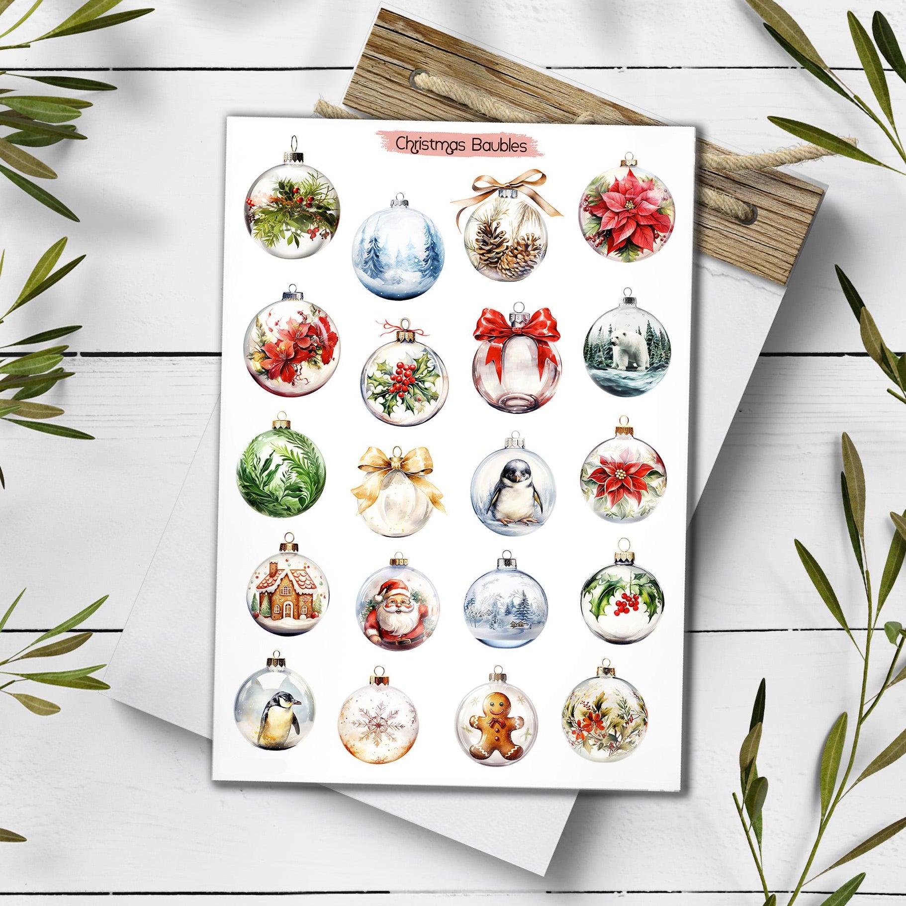 Christmas Baubles Stickers