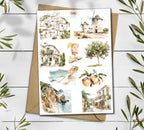 Spain Travel Stickers: Mediterranean Holiday, Scrapbook Planner