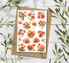 Red Poppy Stickers: Wildflower Scrapbooking Stickers