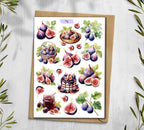 Fig Sticker Sheet: Summer Fruit Stickers for Journaling