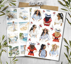 French Riviera Stickers. Summer Travel Scrapbook Stickers. Sea cost stickers