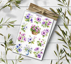 Morning Glory Sticker Pack: Wildflower Scrapbook Stickers