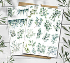 Eucalyptus & Wildflower Stickers: Greenery Scrapbooking, Planner Stickers