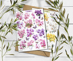 Watercolor Orchid Sticker Sheet: Floral Planner Stickers