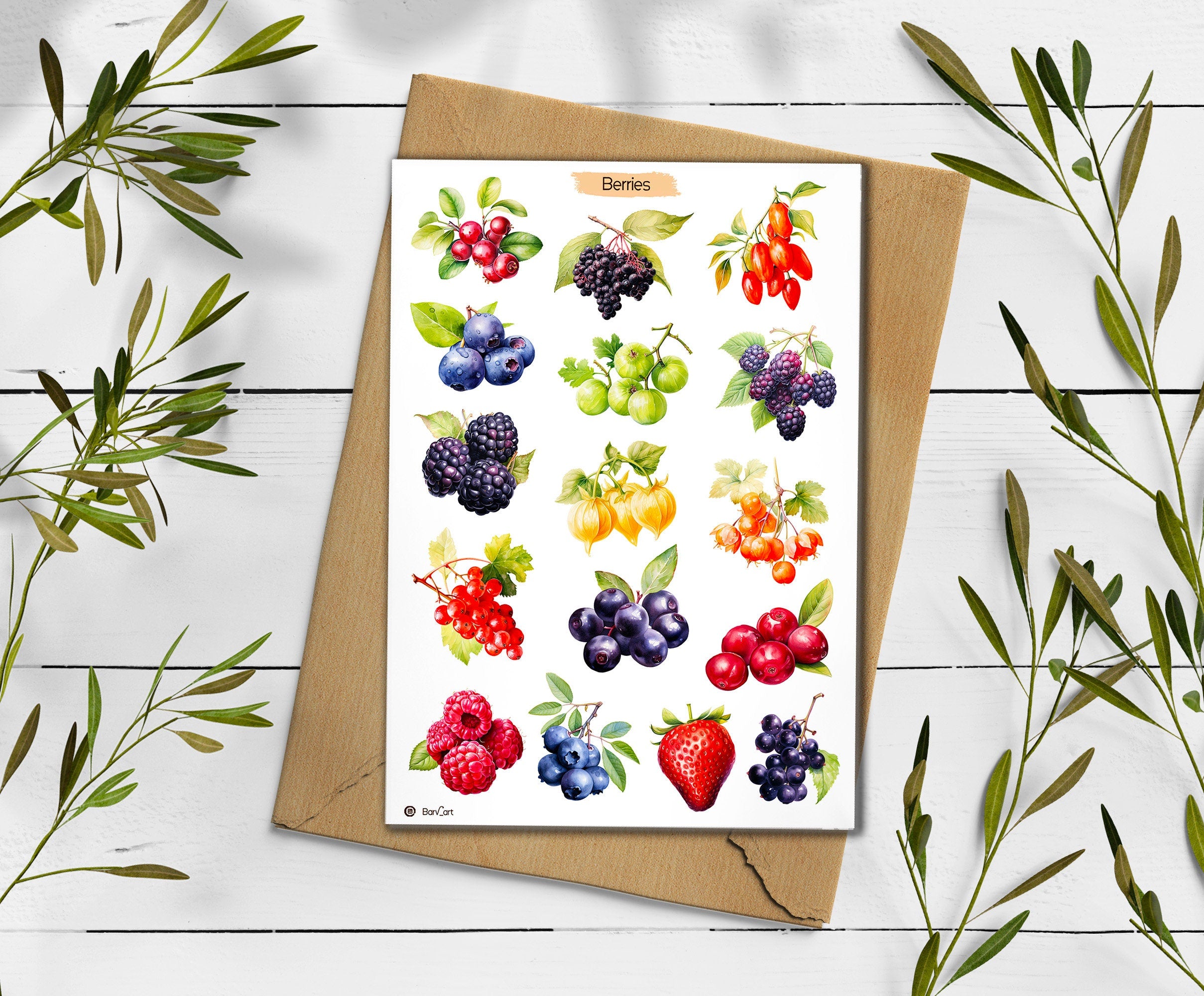 Fruit & Berry Stickers Planner Scrapbooking