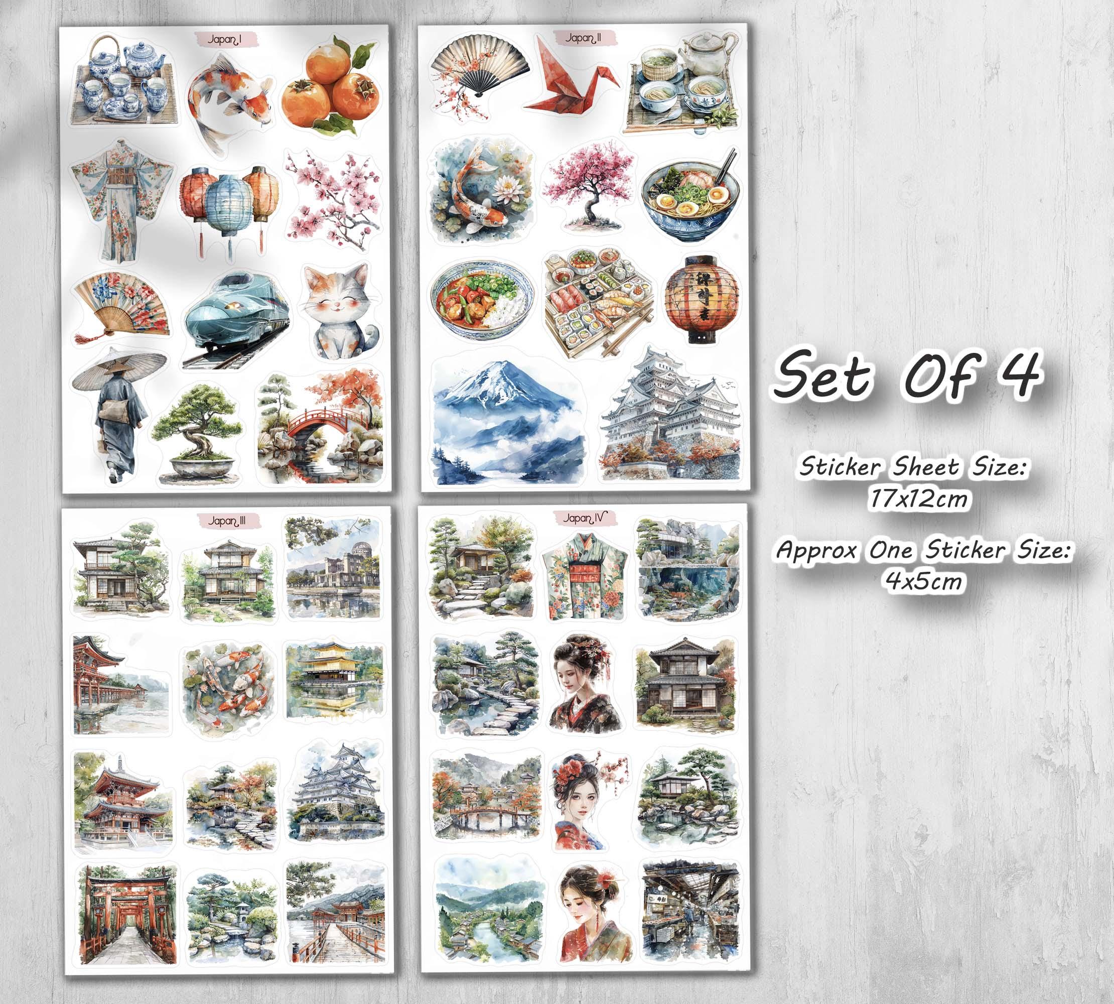 Japan Travel Stickers: Handmade Planner, Scrapbook Decals