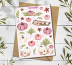 Pink Pumpkin Stickers. Fall Pumpkin stickers. Harvest stickers. Planner, Journal, Scrapbooking stickers