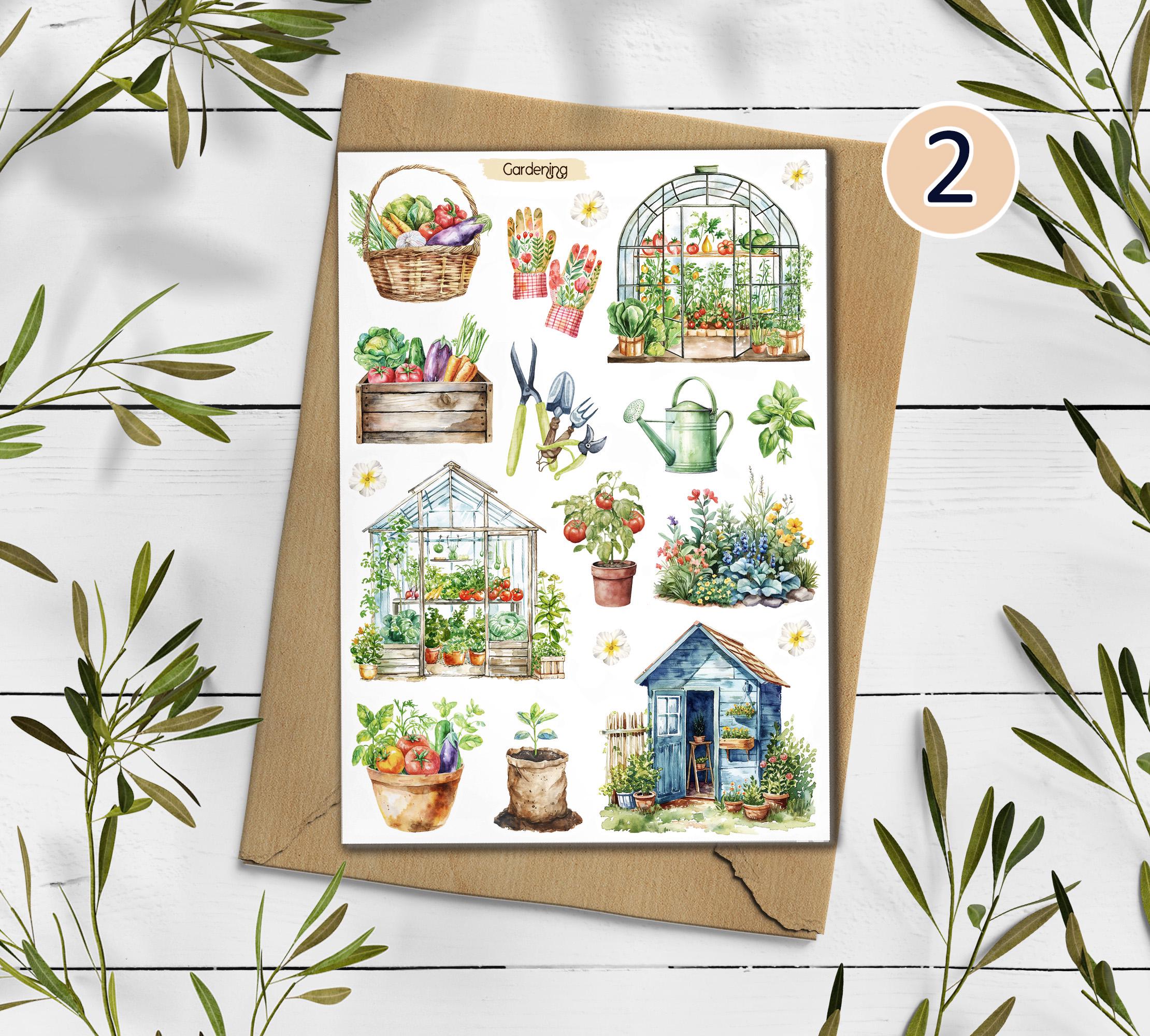 Gardening Stickers: Farmhouse Fruit & Vegetable Planner Stickers