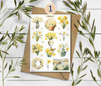 Daffodils Stickers: Yellow Flower Planner Stickers