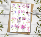 Sweetpeas Flower Stickers: Botanical Scrapbooking Stickers