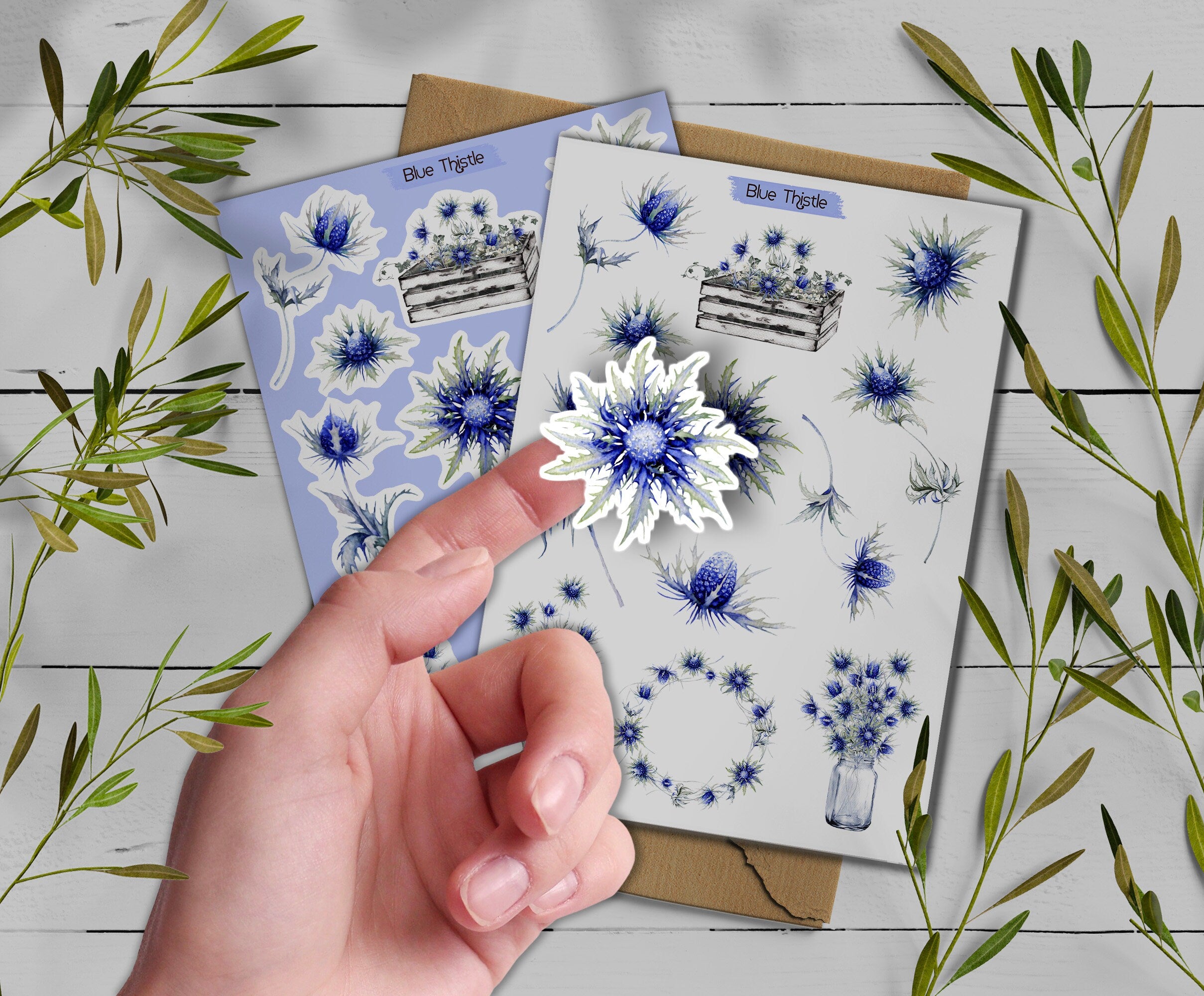 Blue Thistle Stickers: Wildflower Scotland Sticker Pack