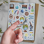 Watercolor Science Stickers: Chemistry, Teacher, Journal