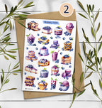 Blueberry Stickers. Summer Berry Planner Stickers. Blueberry treats stickers. Journaling, Scrapbooking Stickers