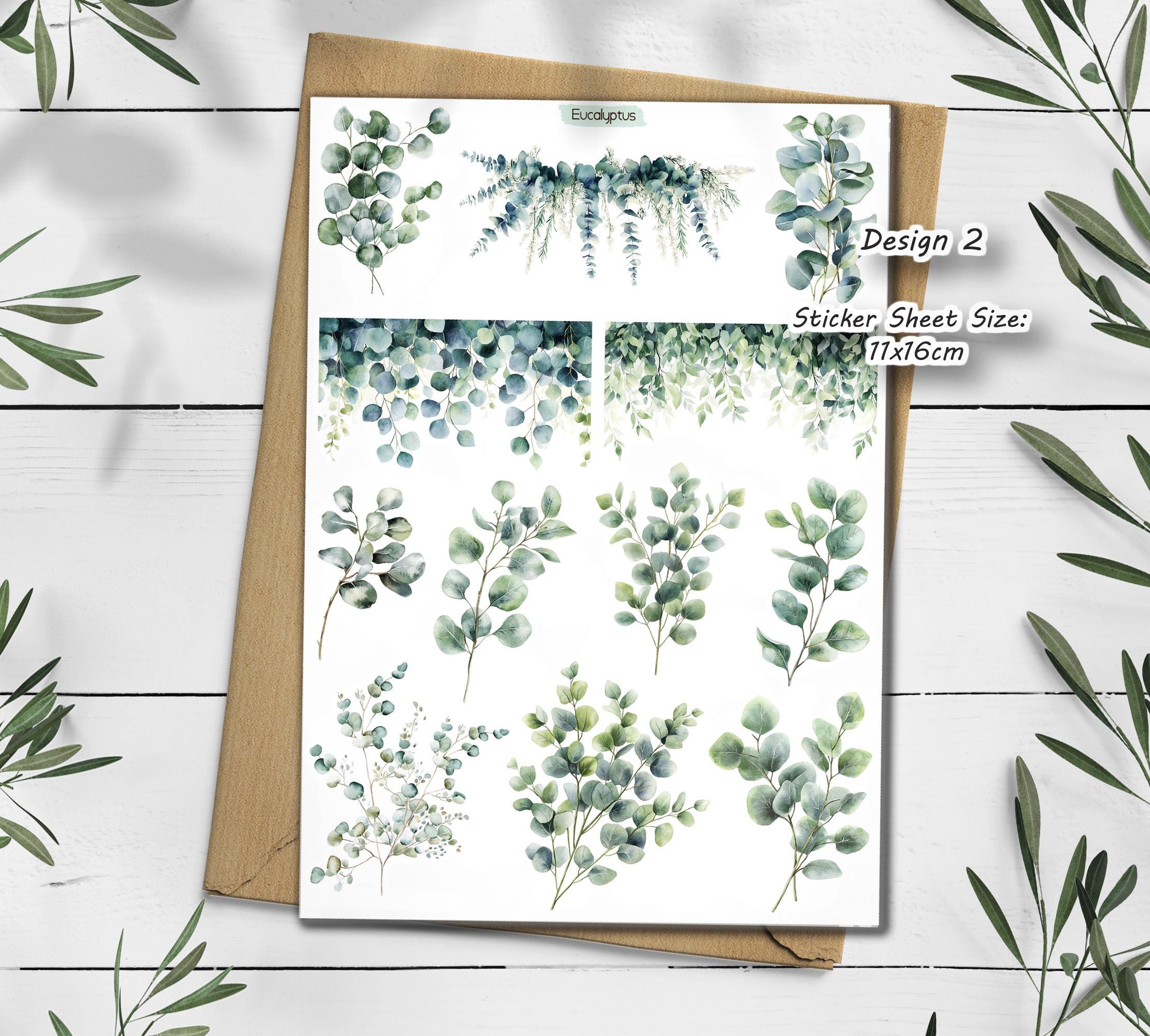 Eucalyptus & Wildflower Stickers: Greenery Scrapbooking, Planner Stickers