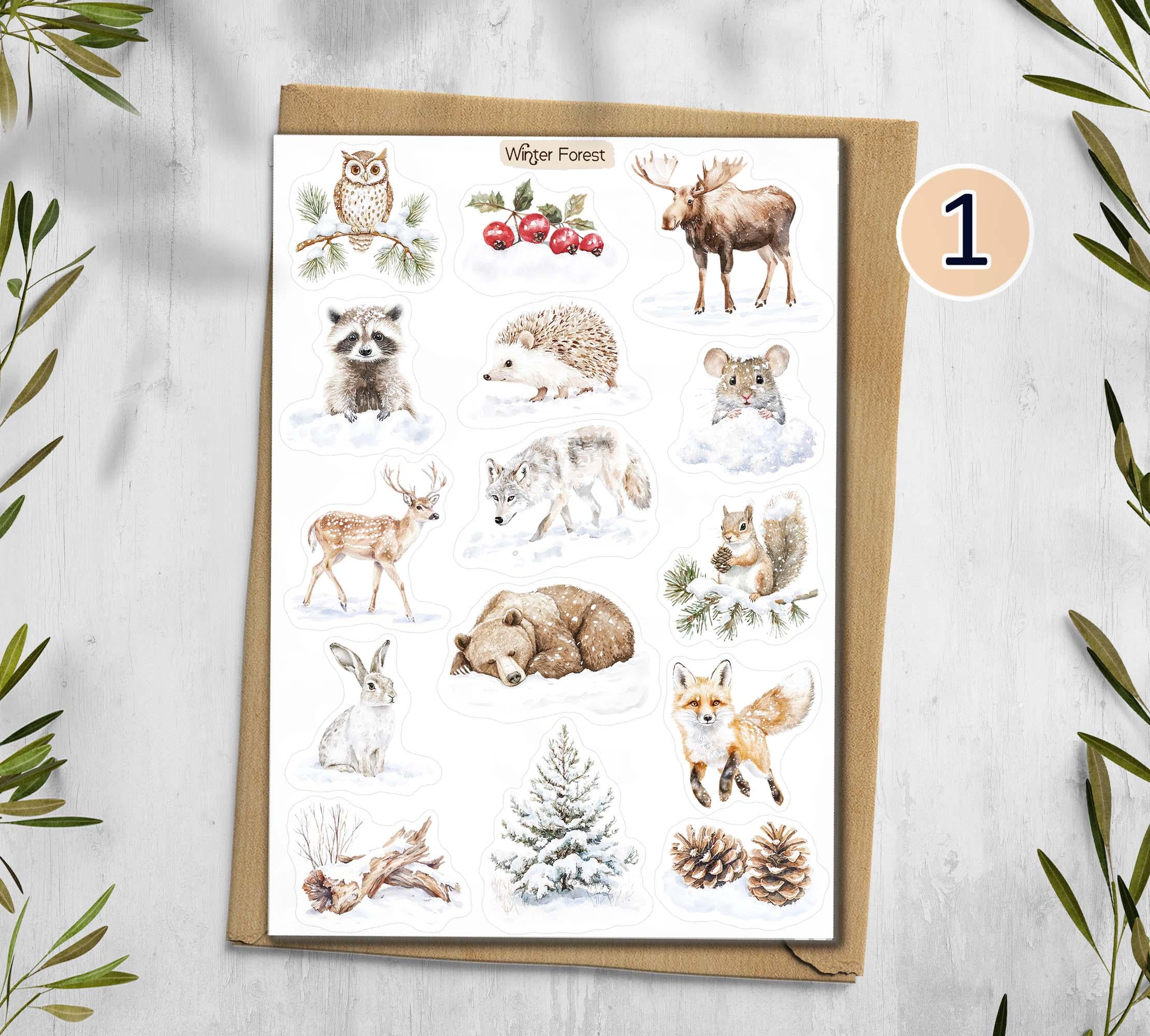 Winter Forest Animals Stickers