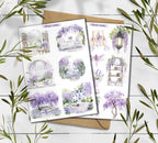 Wisteria sticker sheet. Purple Wisteria Stickers. Wisteria Flower Stickers. Summer Blossom Stickers. Bullet Journal. Violet Planner Sticker